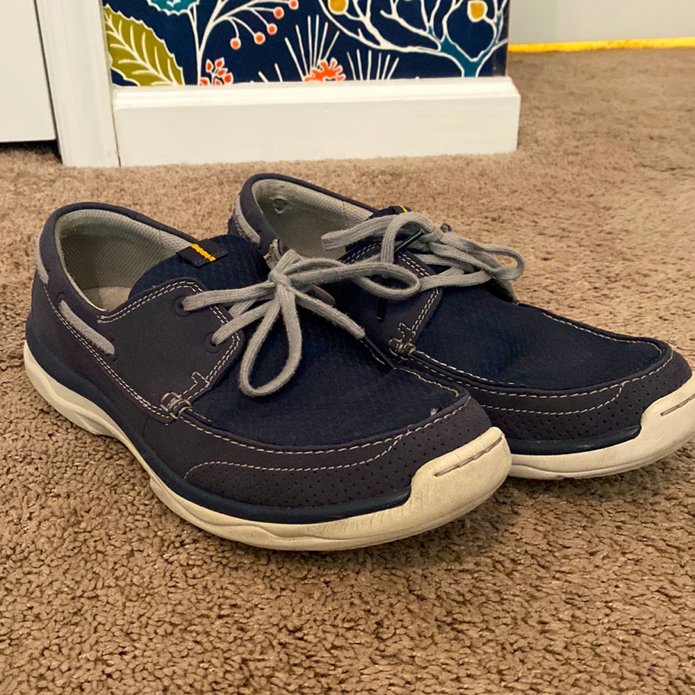 Clarks gently used Navy slip-on / loafers